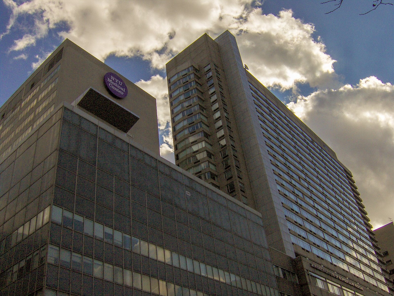 N.Y.U. Medical Center — NYU Medical Center before its name change, 10 February 2008. The image shows the First Avenue complex, not a specific job.