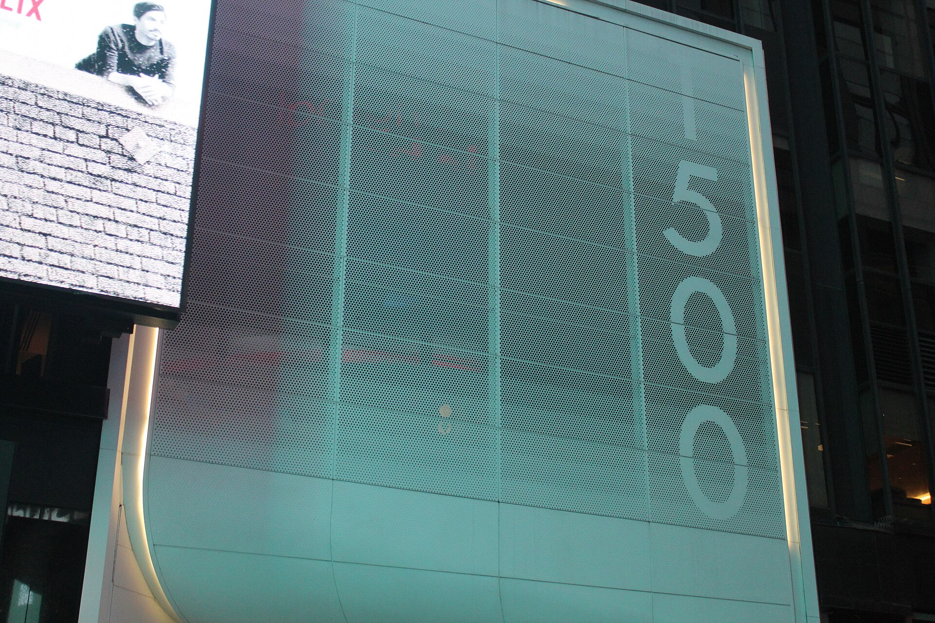 1500 Broadway (Times Square Plaza) — 1500 Broadway on Times Square in Manhattan, New York, seen in November 2021. Photographed in 2021; a current view, not a construction-period photograph.