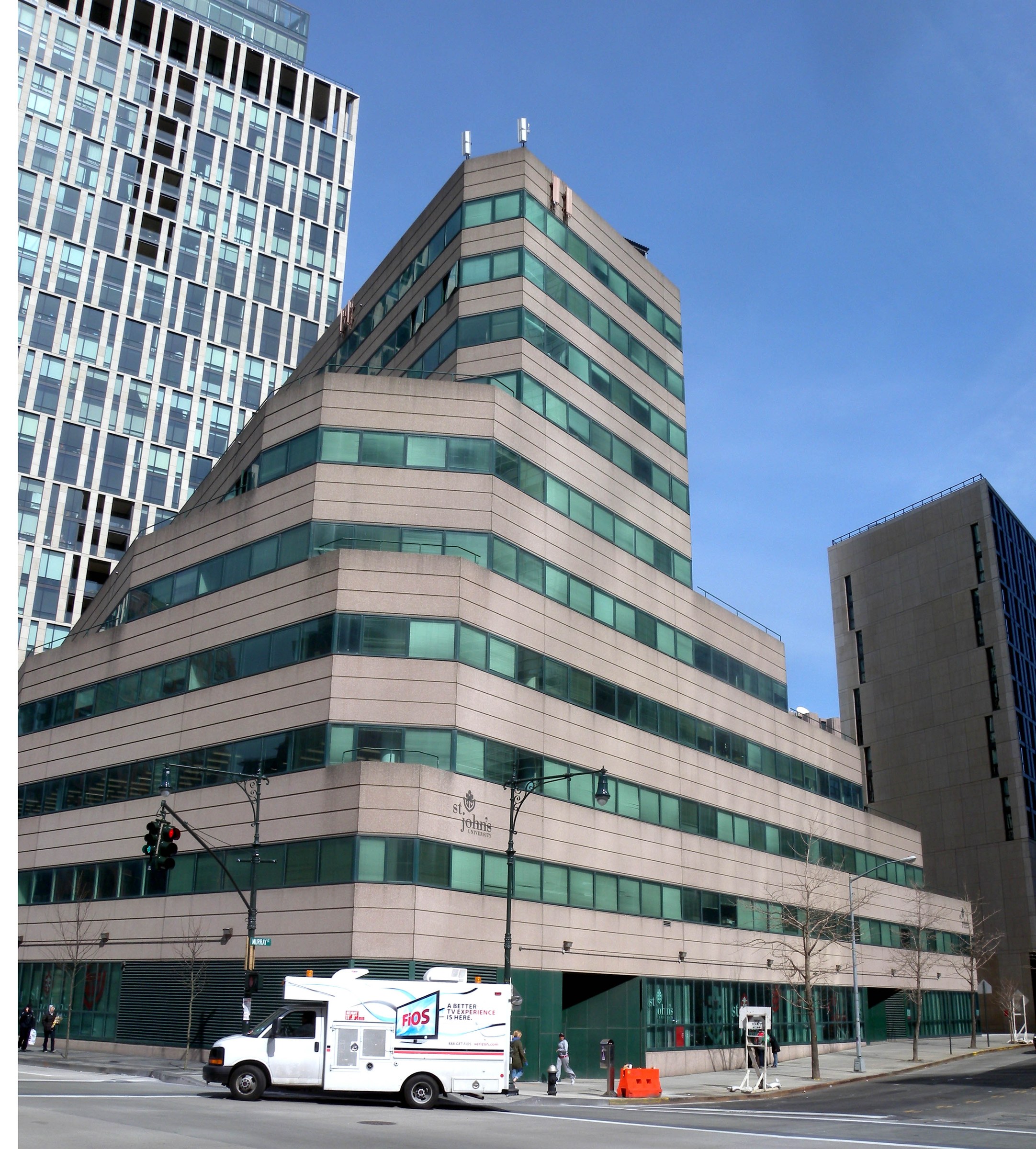 The College of Insurance, 101 Murray Street — 101 Murray Street — built for the College of Insurance, later St. John's University's Manhattan campus — photographed in 2010. The building has since been demolished.