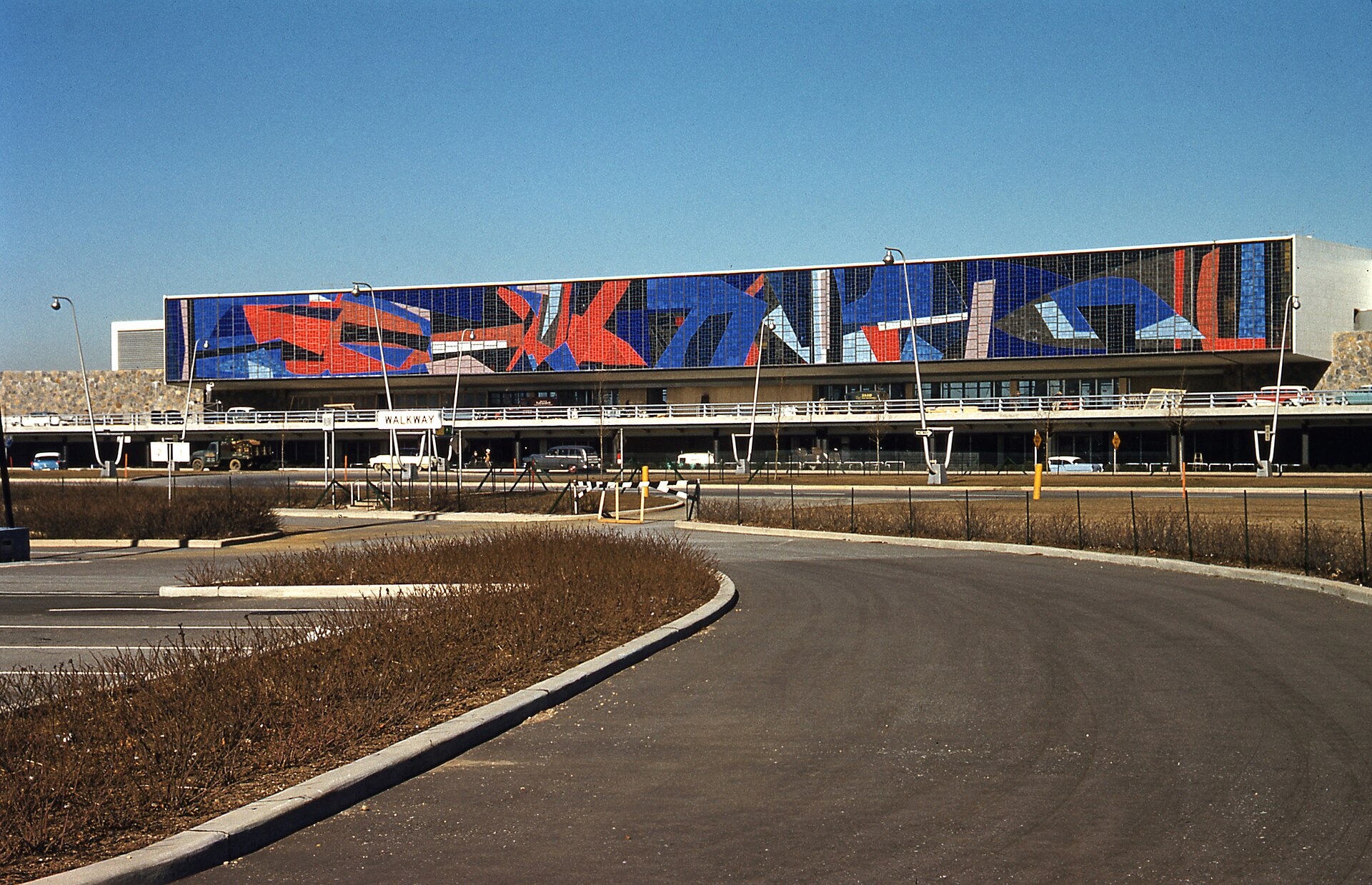 American Airlines Terminal at Idlewild — Robert Sowers' stained-glass facade on the American Airlines terminal at Idlewild — the largest stained-glass installation in the world when the terminal opened in 1960.
