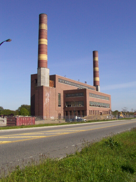 Central Islip State Hospital — Powerhouse / Building 101 — The Central Islip State Hospital powerhouse with its landmark stack, photographed in 2007.