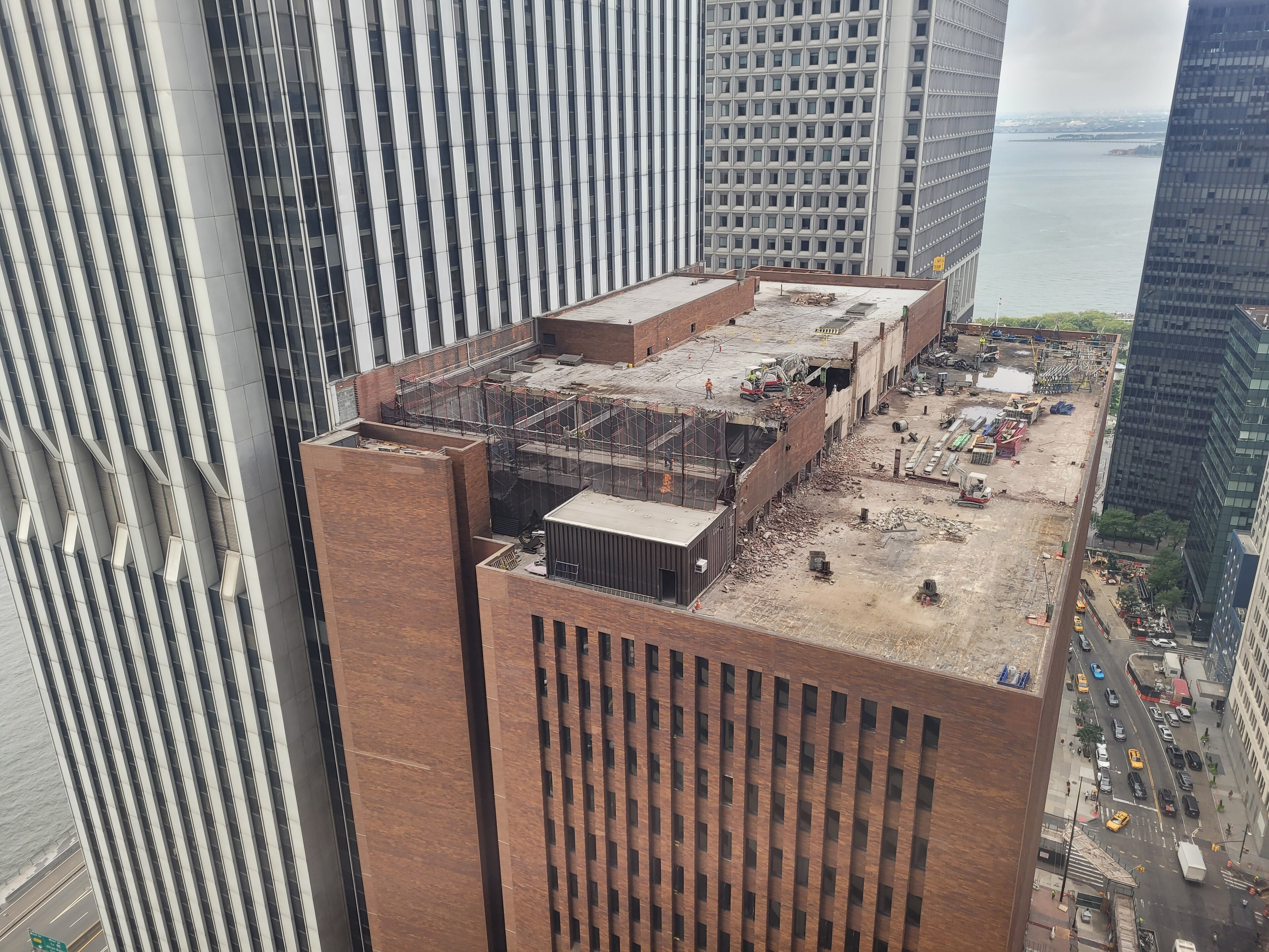 The former Manufacturers Hanover operations centre during its 2023 conversion to housing as SoMA at 25 Water Street.