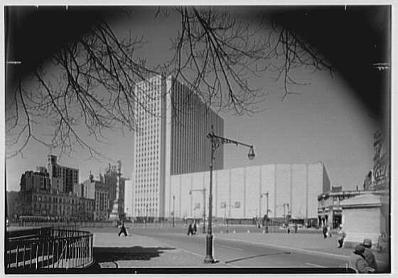 New York Coliseum, Columbus Circle, New York City. Photographed in 1956.